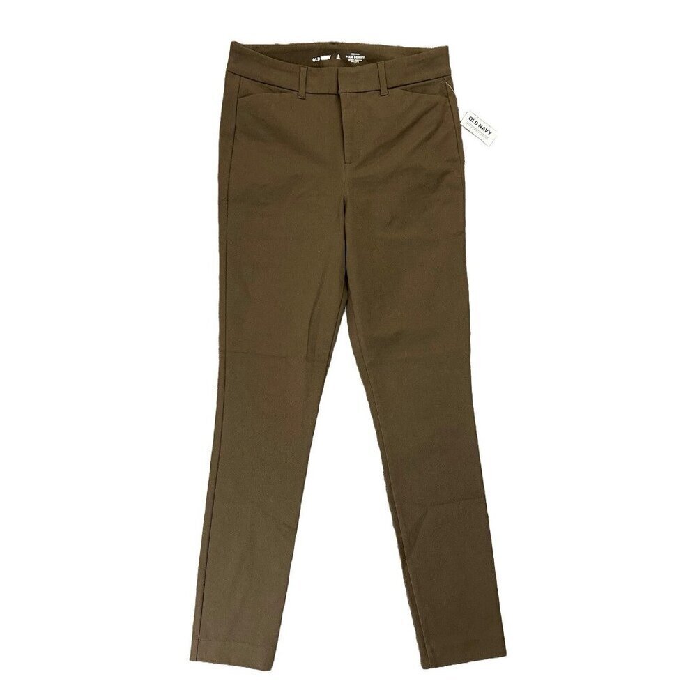 Old Navy Womens Pixie Skinny Ankle Pants Size 4 Tall Green High Rise Stretch NWT